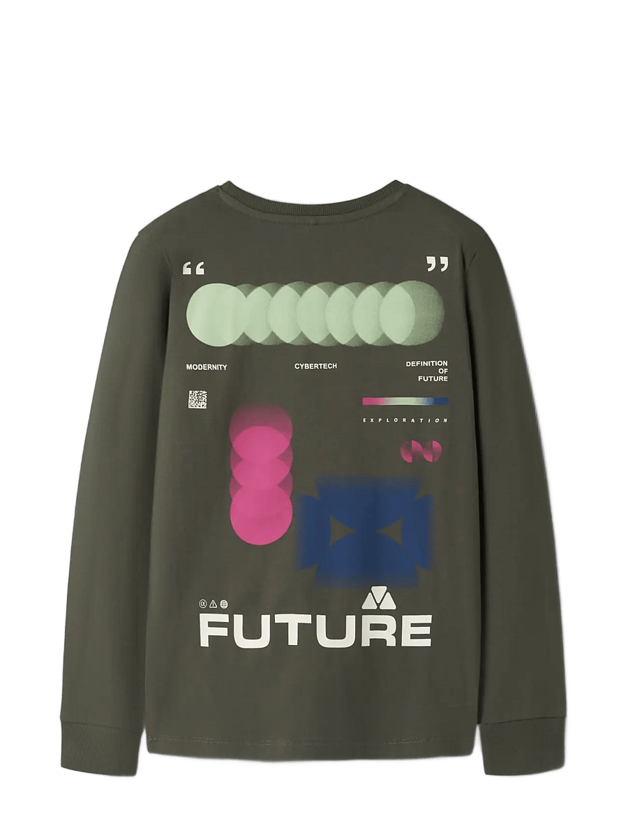 name it - NKMNIGO LS TOP - langærmede t-shirts - olive night - 1