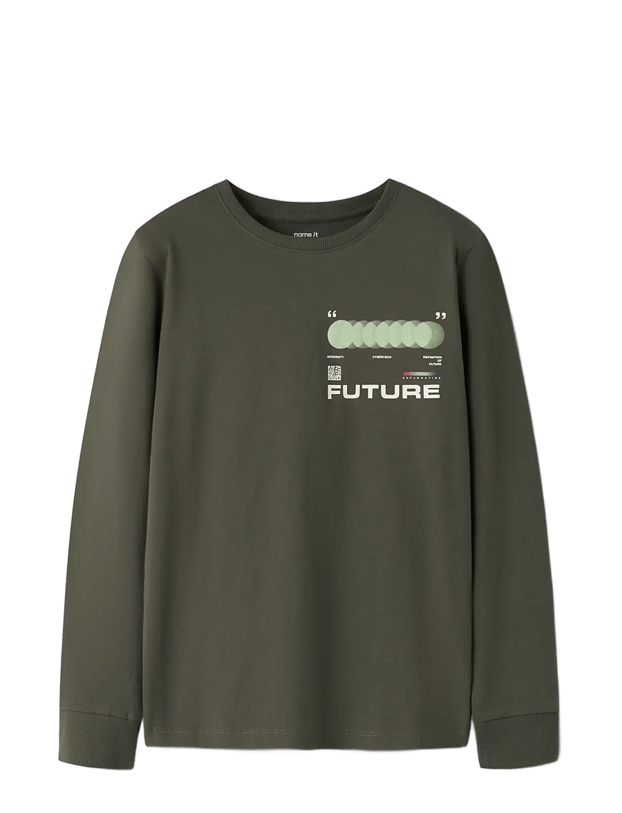 name it - NKMNIGO LS TOP - langærmede t-shirts - olive night - 2
