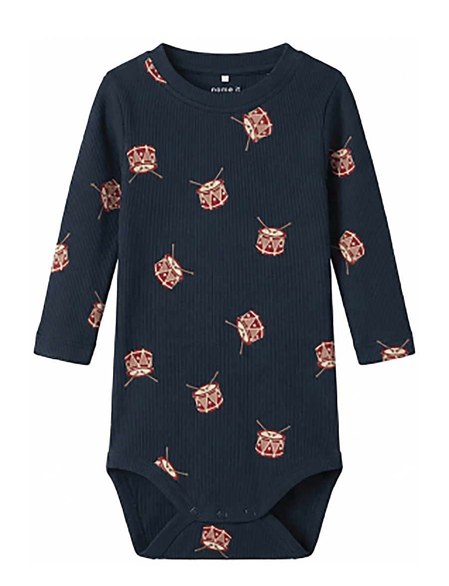name it - NBMRISTMAS LS BODY - pikkade varrukatega bodid - navy blazer - 0