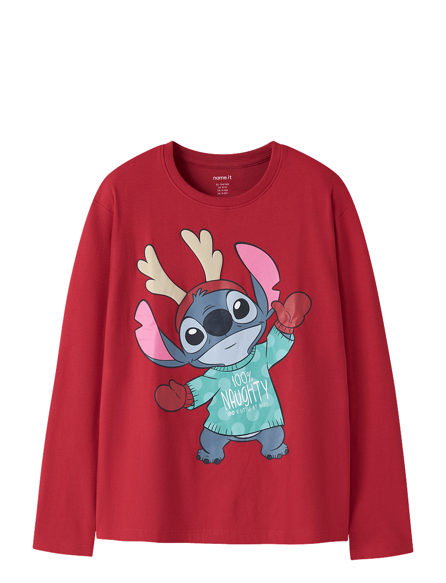 name it - NKFSYRA STITCH LS NREG TOP BOX WDI - långärmade t-shirts - barbados cherry - 0