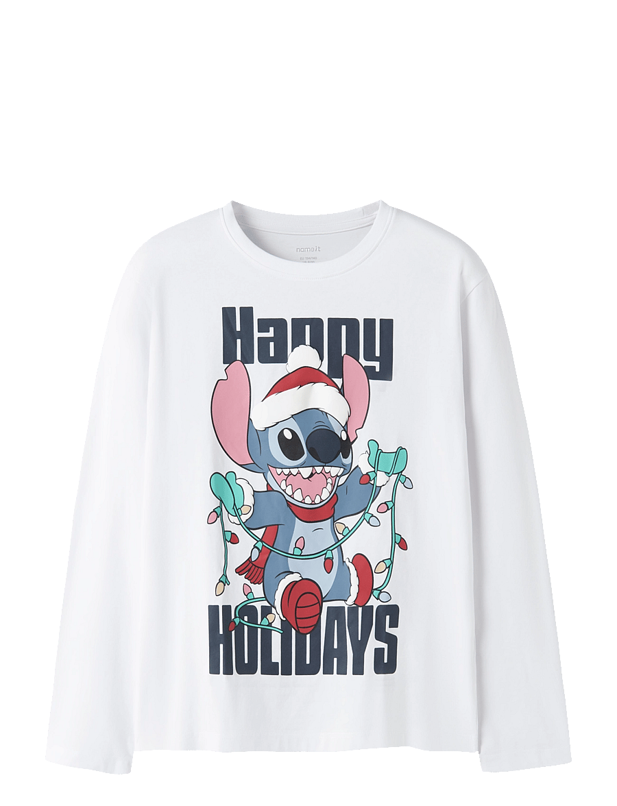 name it - NKFSYRA STITCH LS NREG TOP BOX WDI - langærmede t-shirts - bright white - 0