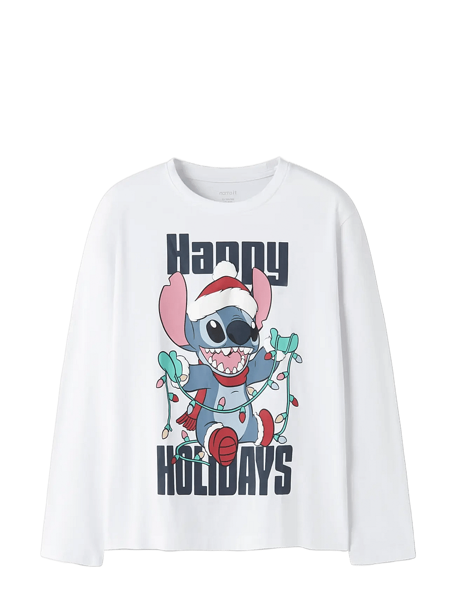 name it - NKFSYRA STITCH LS NREG TOP BOX WDI - langærmede t-shirts - bright white - 2