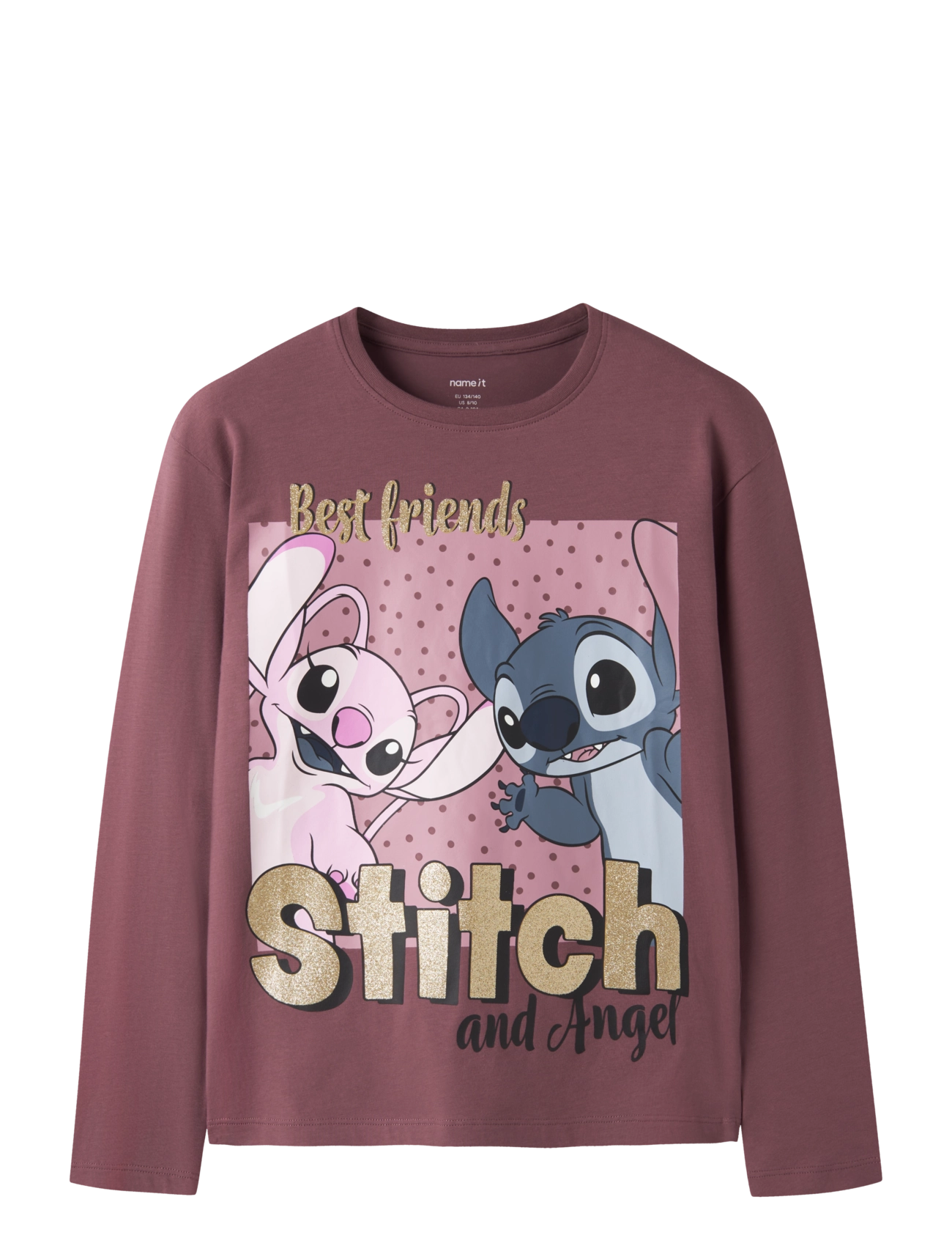 name it NKFADARA STITCH LS NREG TOP NOOS WDI - Toppar & T-shirts - WILD GINGER / burgundy