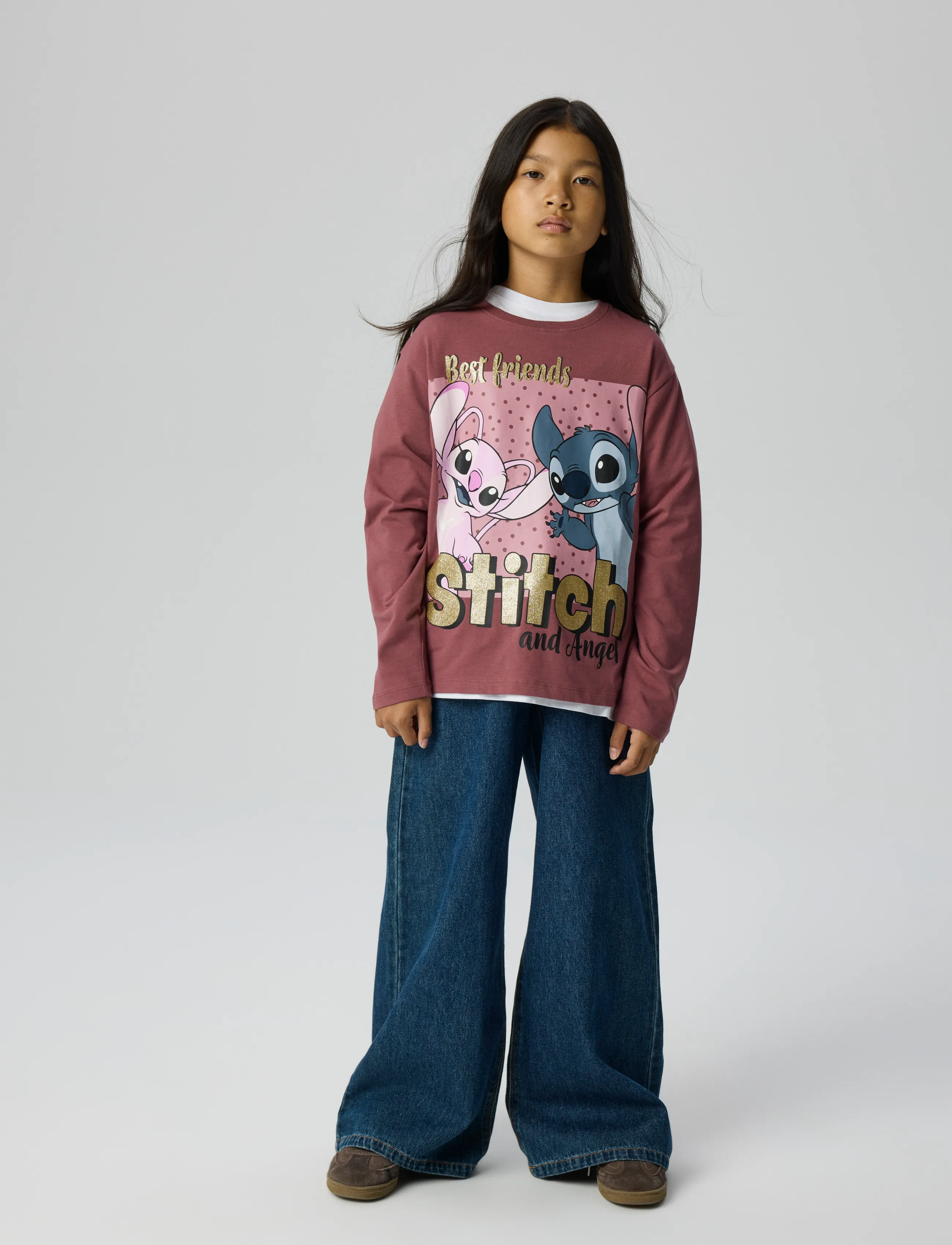 name it - NKFADARA STITCH LS NREG TOP NOOS WDI - långärmade t-shirts - wild ginger - 3