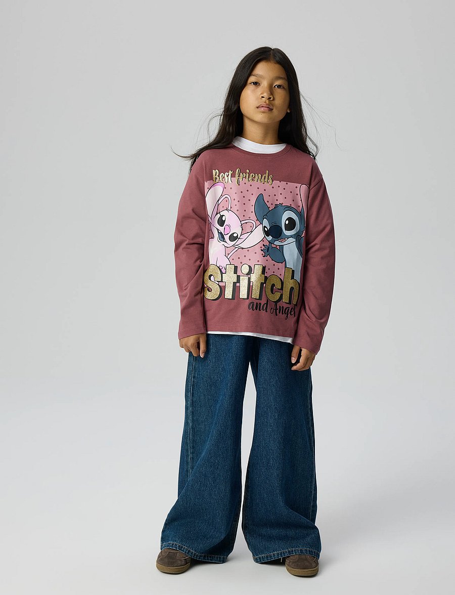 name it - NKFADARA STITCH LS NREG TOP NOOS WDI - långärmade t-shirts - wild ginger - 3