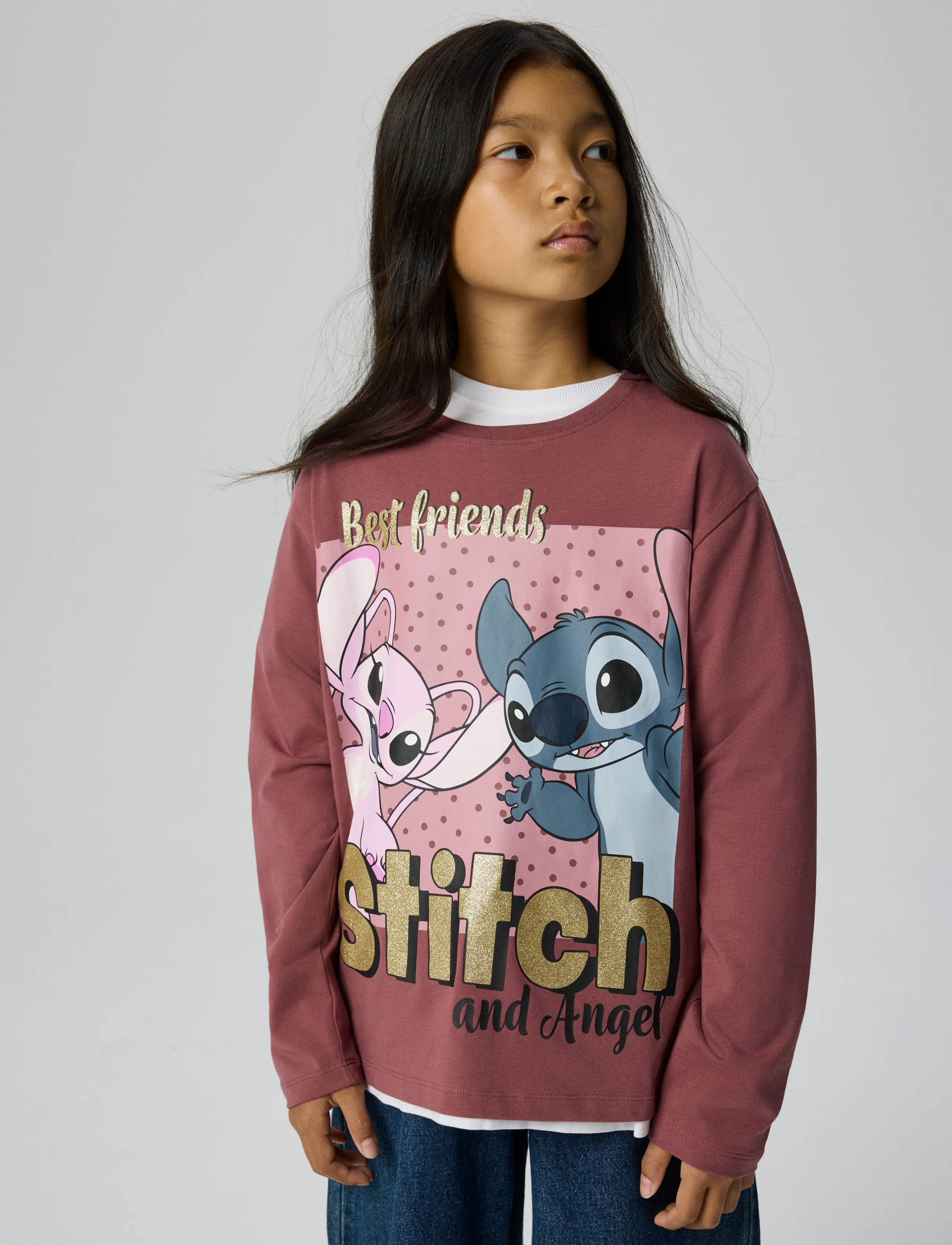 name it - NKFADARA STITCH LS NREG TOP NOOS WDI - långärmade t-shirts - wild ginger - 4