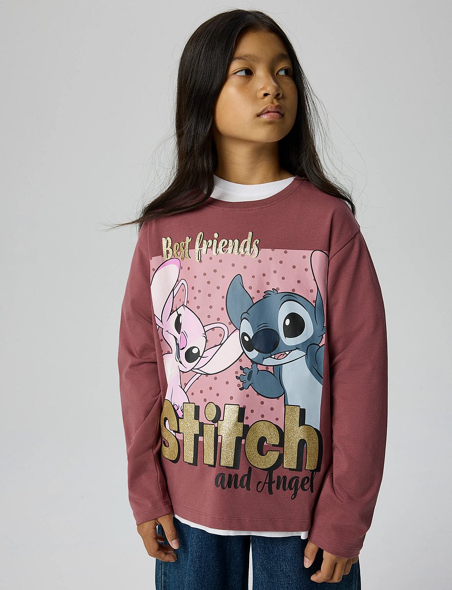 name it - NKFADARA STITCH LS NREG TOP NOOS WDI - långärmade t-shirts - wild ginger - 4