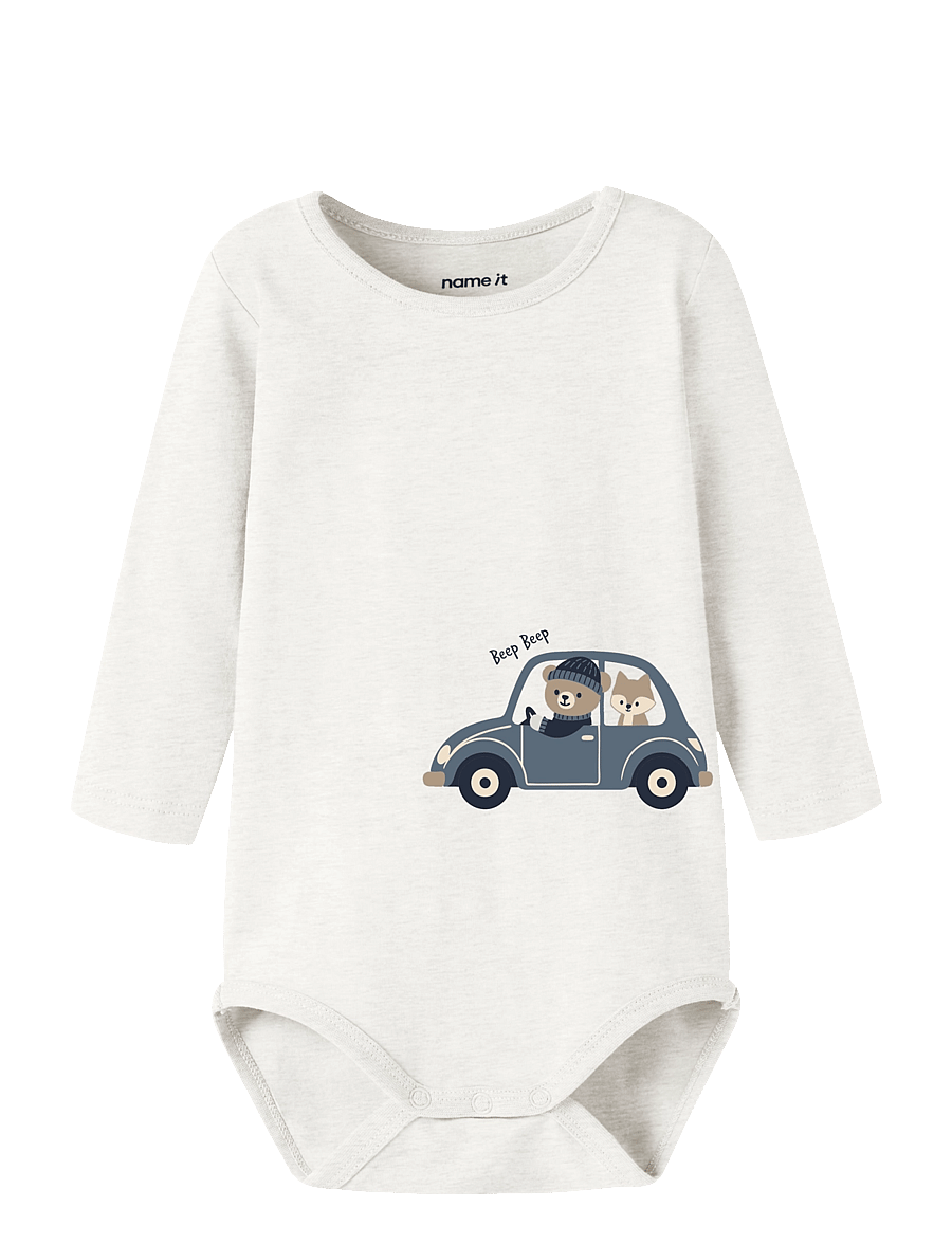 name it - NBMOSMAR LS BODY BOX - langärmelige bodys - cloud dancer - 0