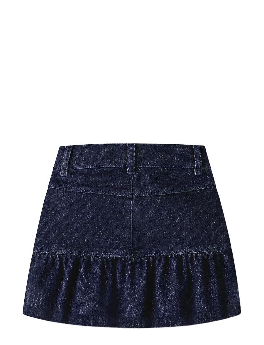 name it - NKFLIV DNM GLITTER SKIRT 1208-LU - kurze röcke - dark blue denim - 1