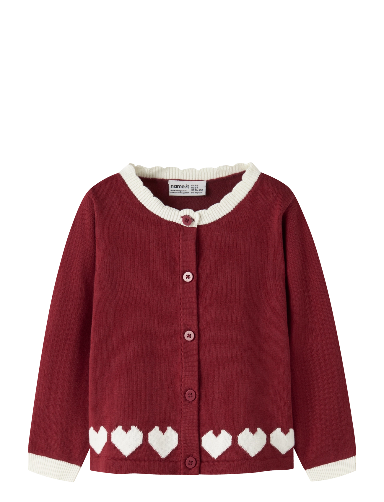 name it NMFRALBOS LS KNIT CARD - Tøj - RED DAHLIA / burgundy