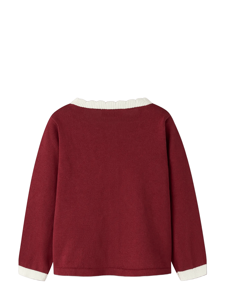 name it - NMFRALBOS LS KNIT CARD - cardigans - red dahlia - 1