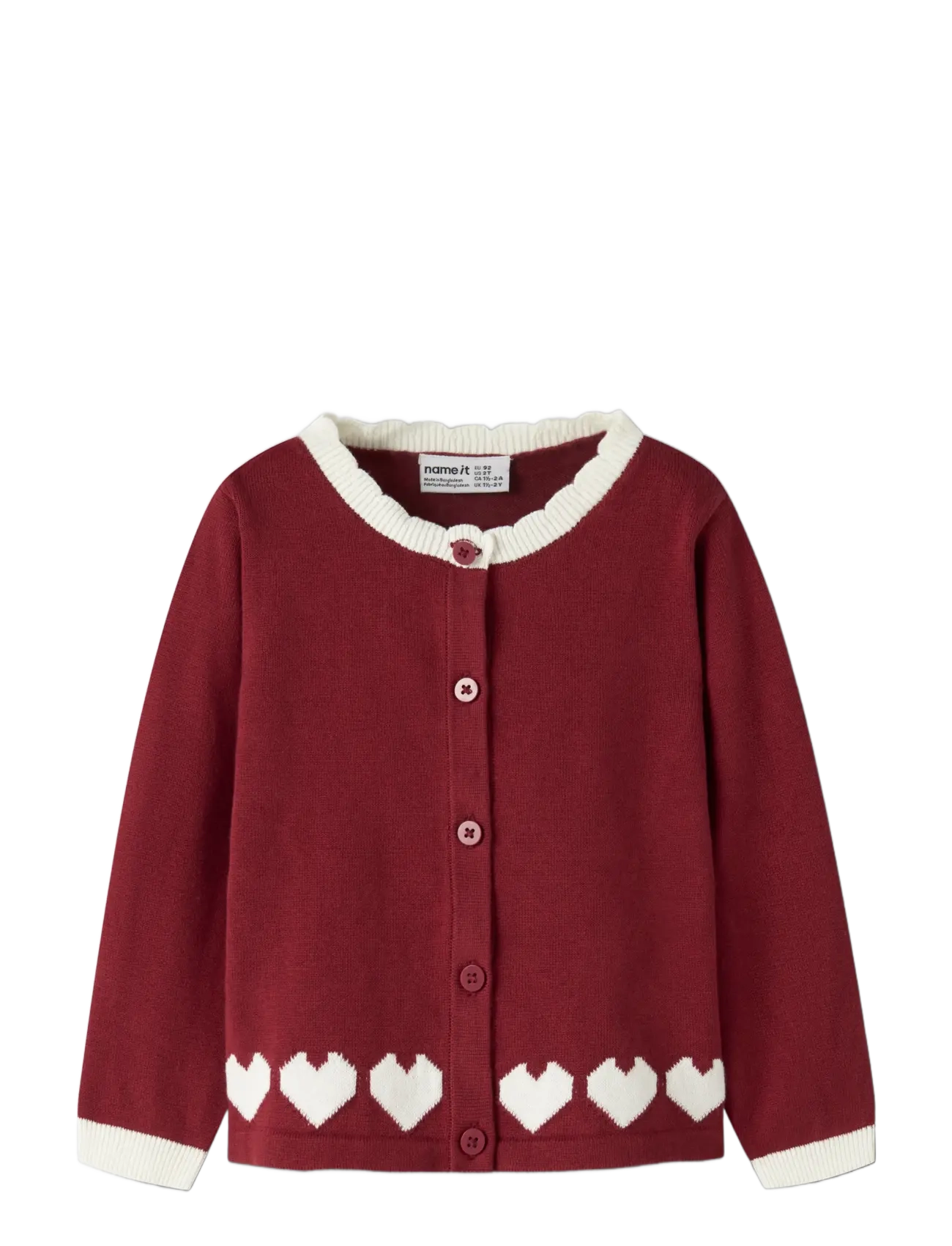 name it - NMFRALBOS LS KNIT CARD - red dahlia - 2