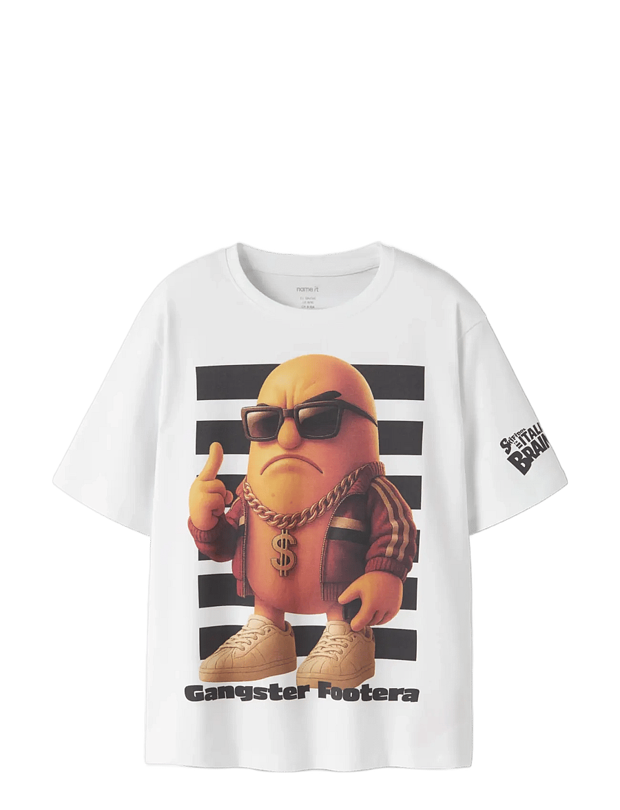 name it - NKMASP BRAINR SS NREG TOP BOX LNOOS VDE - kortärmade t-shirts - bright white - 2
