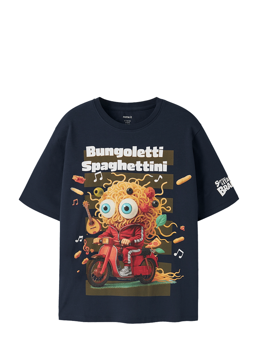 name it - NKMASP BRAINR SS NREG TOP BOX LNOOS VDE - kortärmade t-shirts - navy blazer - 0