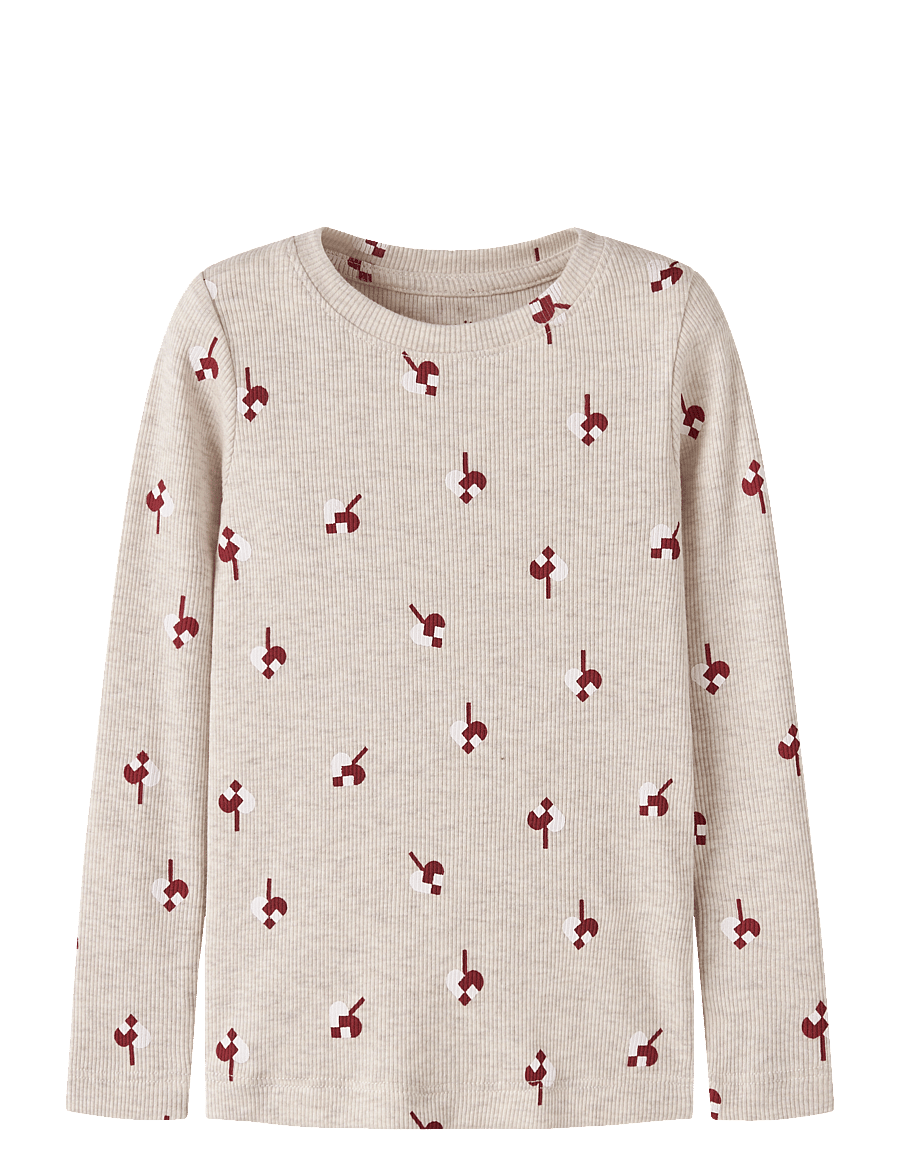 name it - NMFRISAKAB LS XSL TOP - langærmede t-shirts - peyote melange - 0