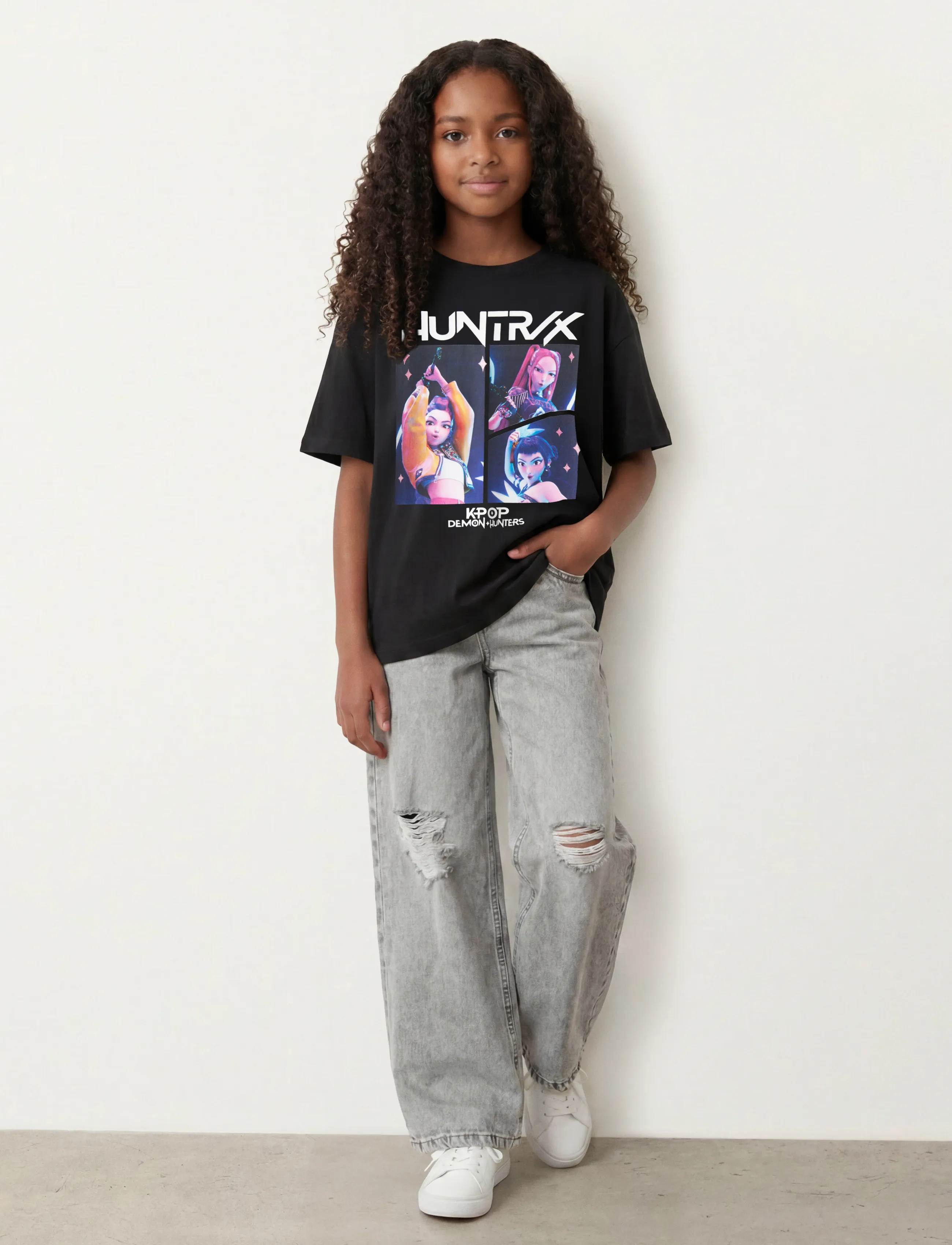 name it - NKFMARA KPOP SS NREG TOP BOX LNOOS SKY - kortærmede t-shirts - black - 3