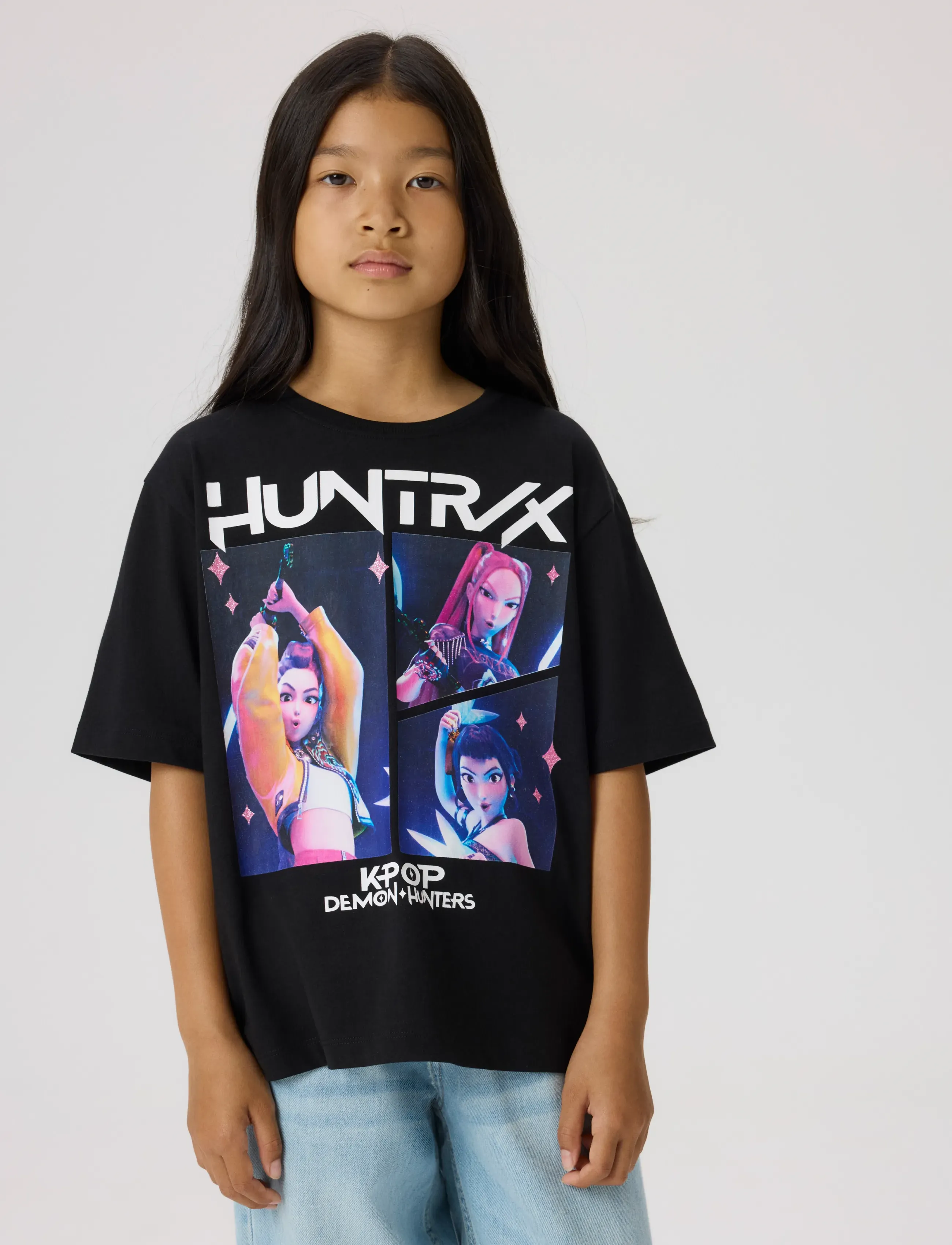 name it - NKFMARA KPOP SS NREG TOP BOX LNOOS SKY - kortærmede t-shirts - black - 4