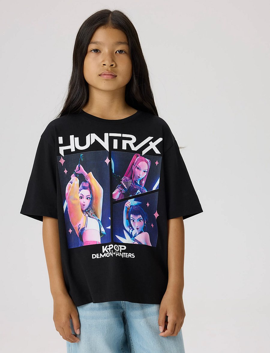 name it - NKFMARA KPOP SS NREG TOP BOX LNOOS SKY - kortærmede t-shirts - black - 4