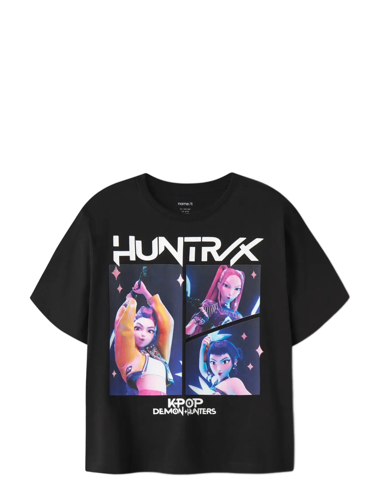name it - NKFMARA KPOP SS NREG TOP BOX LNOOS SKY - kortærmede t-shirts - black - 2