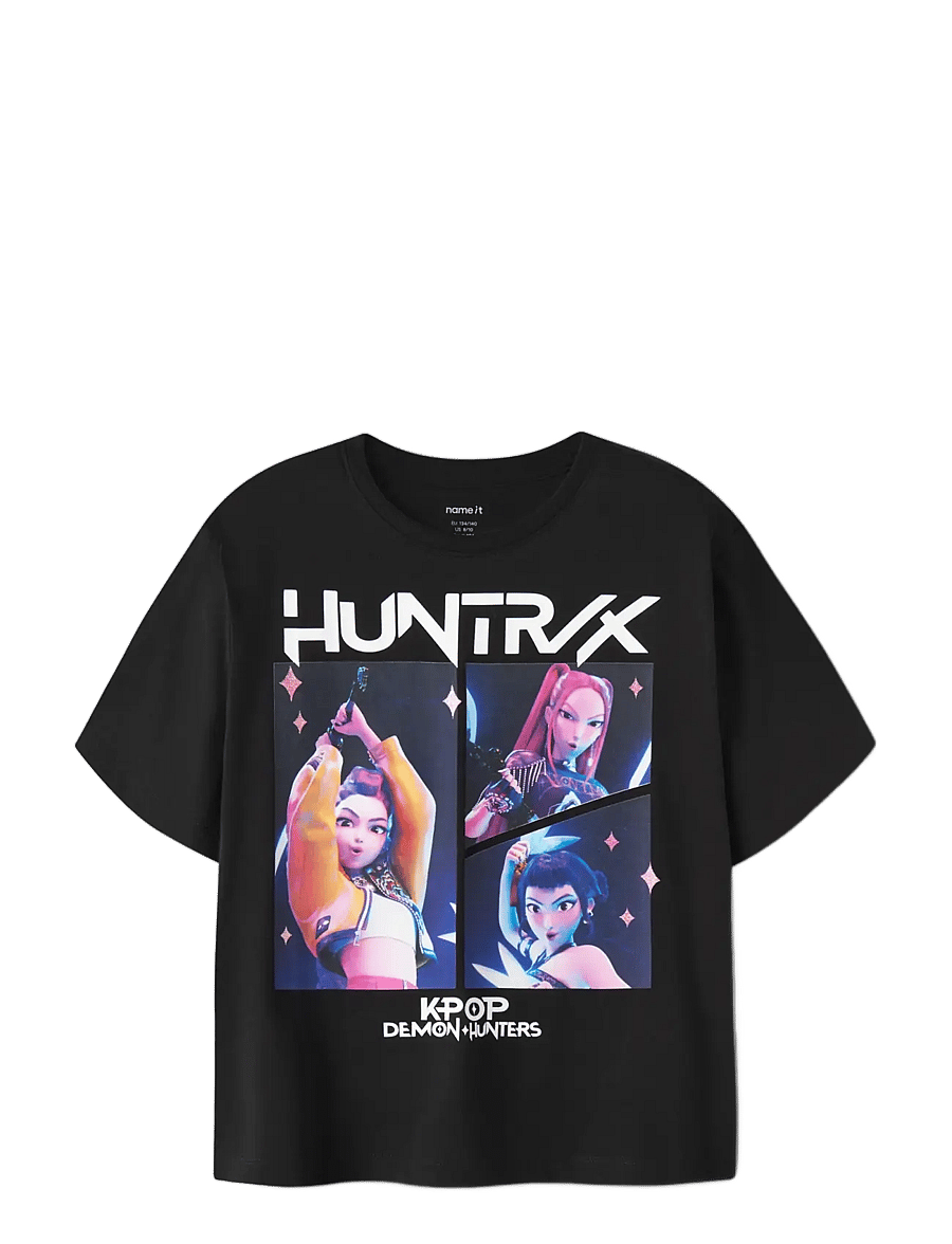 name it - NKFMARA KPOP SS NREG TOP BOX LNOOS SKY - kortærmede t-shirts - black - 2