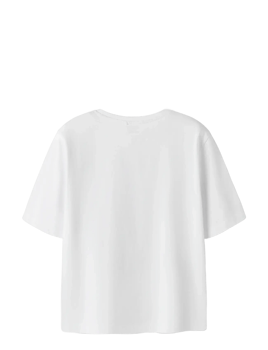name it - NKFMARA KPOP SS NREG TOP BOX LNOOS SKY - kurzärmelige - bright white - 1
