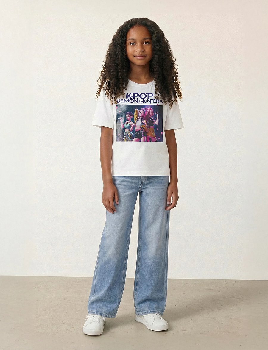 name it - NKFMARA KPOP SS NREG TOP BOX LNOOS SKY - kurzärmelige - bright white - 3