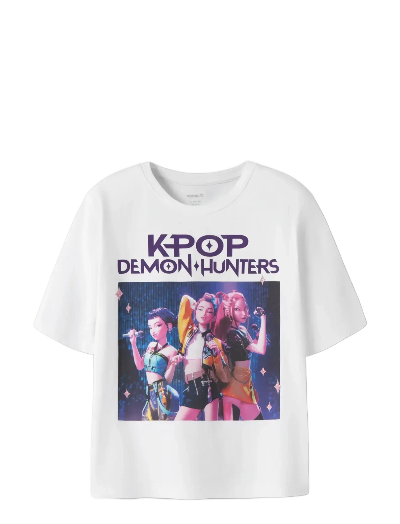 name it - NKFMARA KPOP SS NREG TOP BOX LNOOS SKY - kurzärmelige - bright white - 2