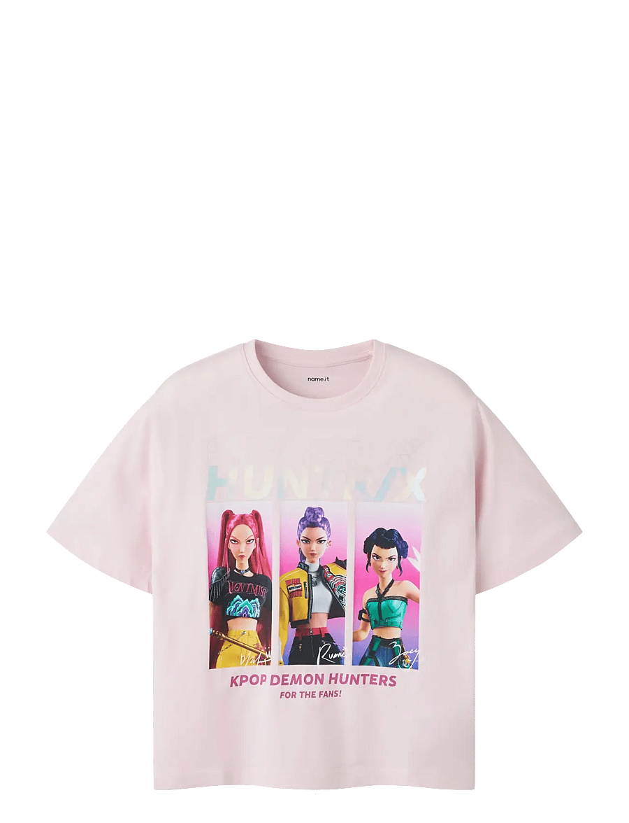 name it - NKFMAJA KPOP SS NREG TOP BOX LNOOS SKY - kurzärmelige - cradle pink - 0