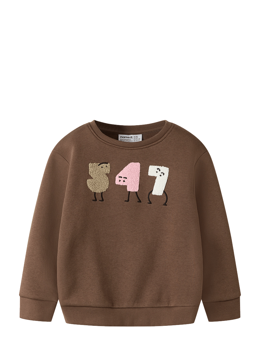 name it - NMFOLISANA LS NREG SWE BRU - sweatshirts - pinecone - 0