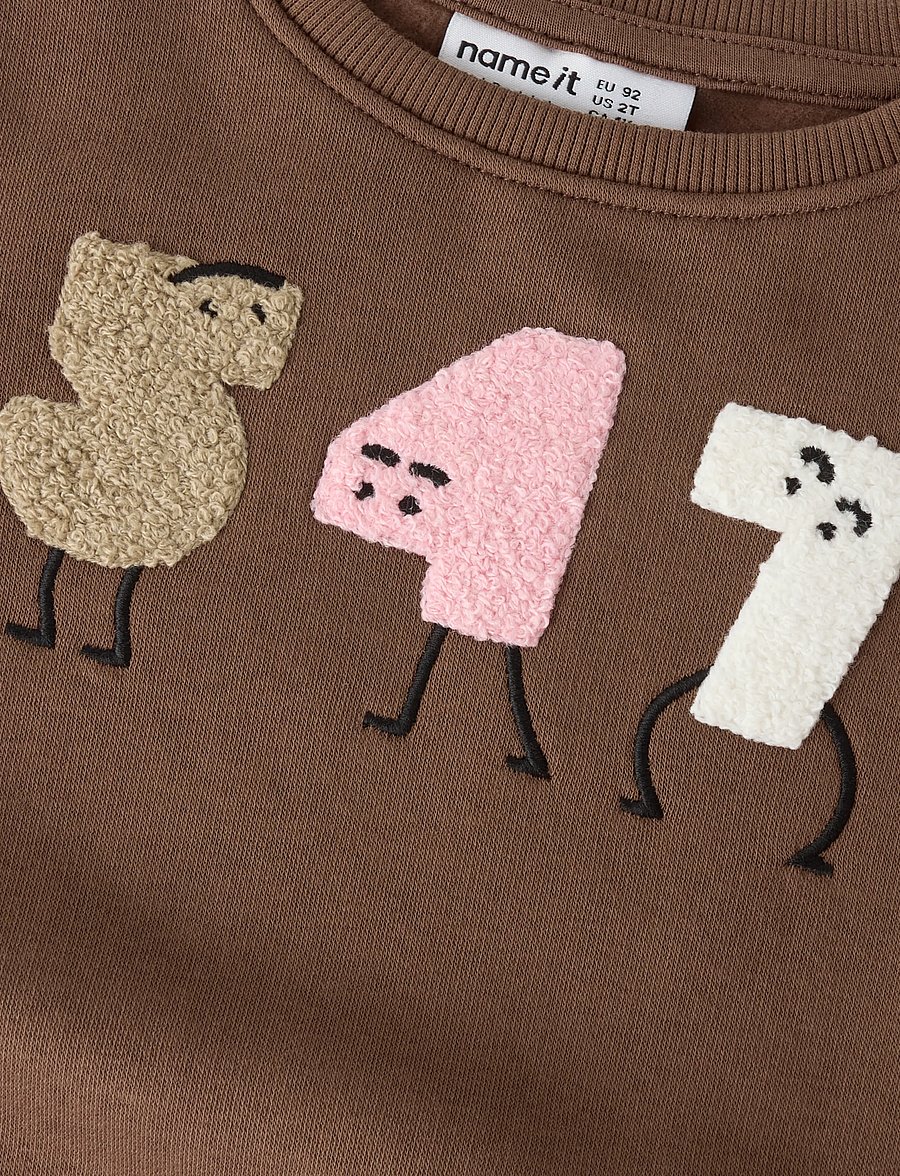 name it - NMFOLISANA LS NREG SWE BRU - sweatshirts - pinecone - 4