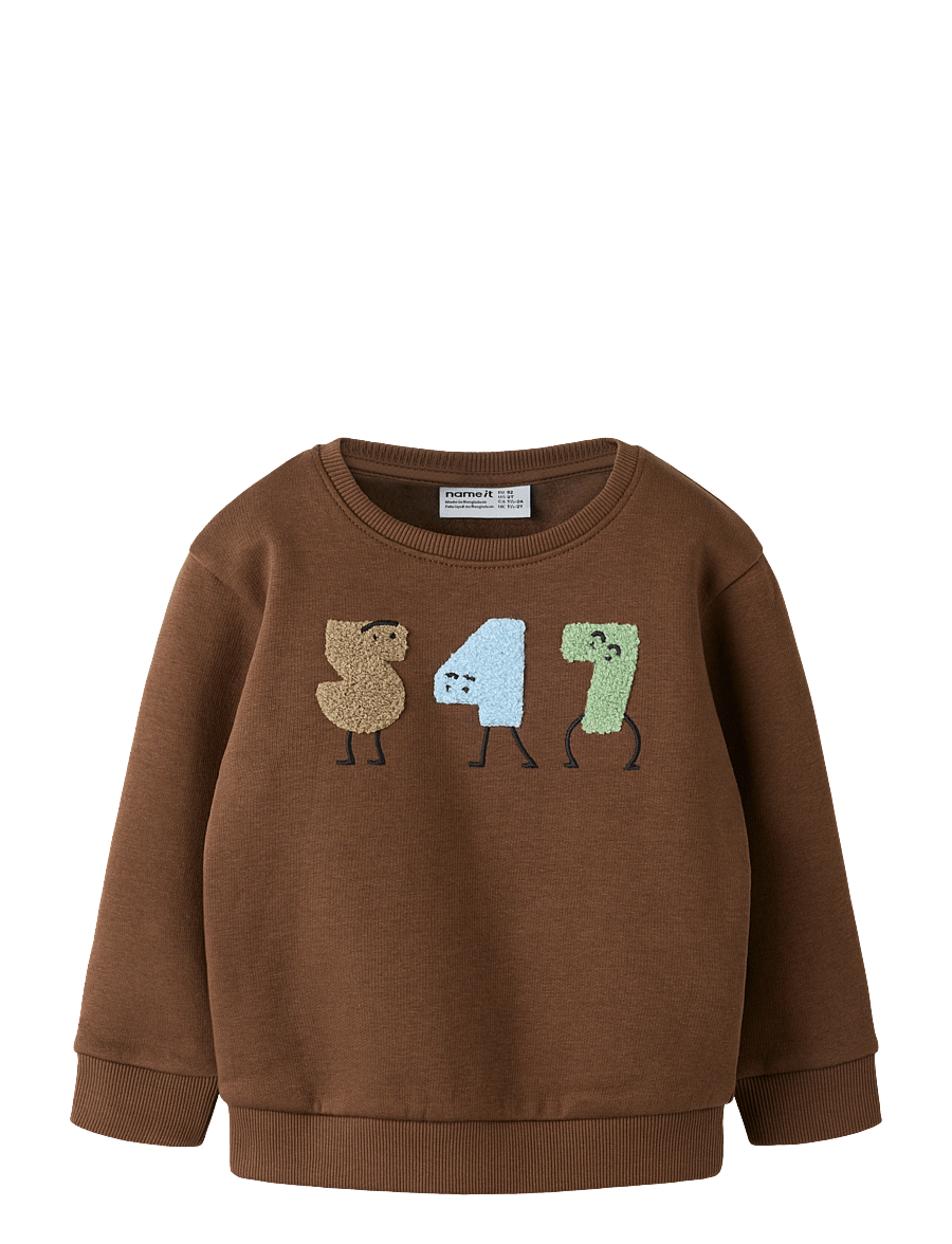 name it - NMMOLAV LS NREG SWE BRU - sweatshirts - pinecone - 0
