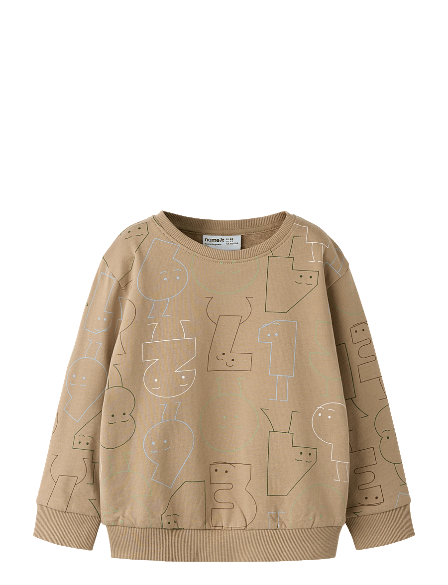 name it - NMMOLYDAN LS NREG SWE BRU - sweatshirts - dune - 0
