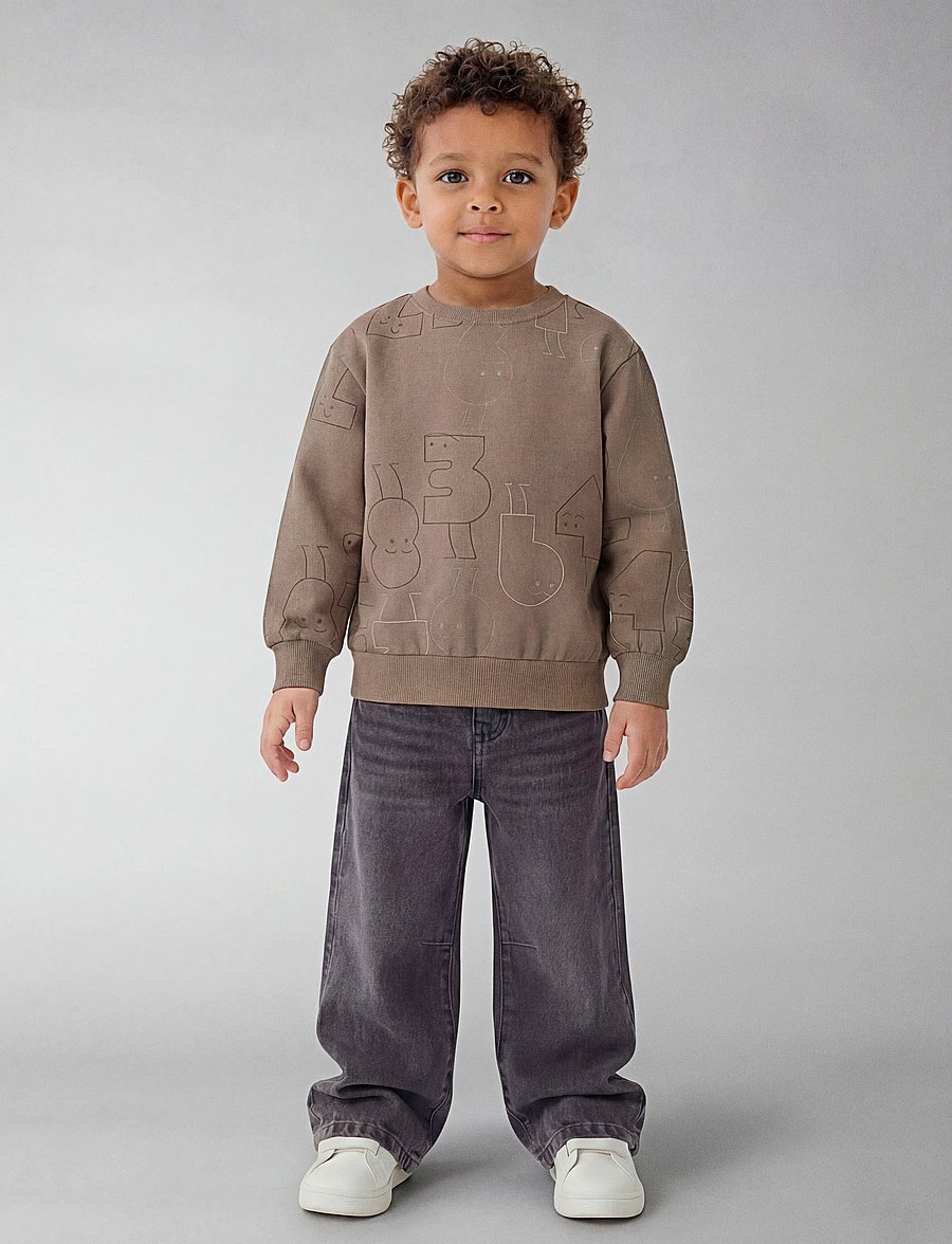name it - NMMOLYDAN LS NREG SWE BRU - sweatshirts - dune - 3