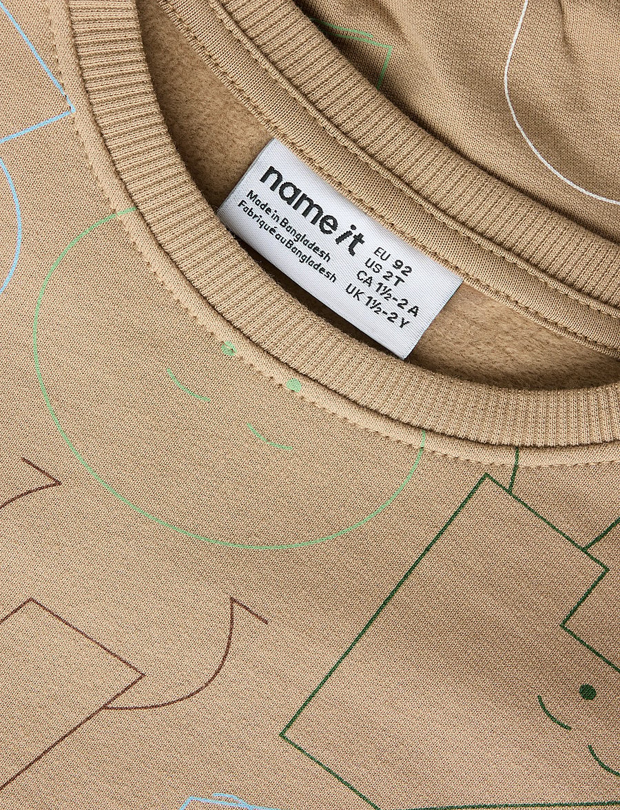name it - NMMOLYDAN LS NREG SWE BRU - sweatshirts - dune - 5