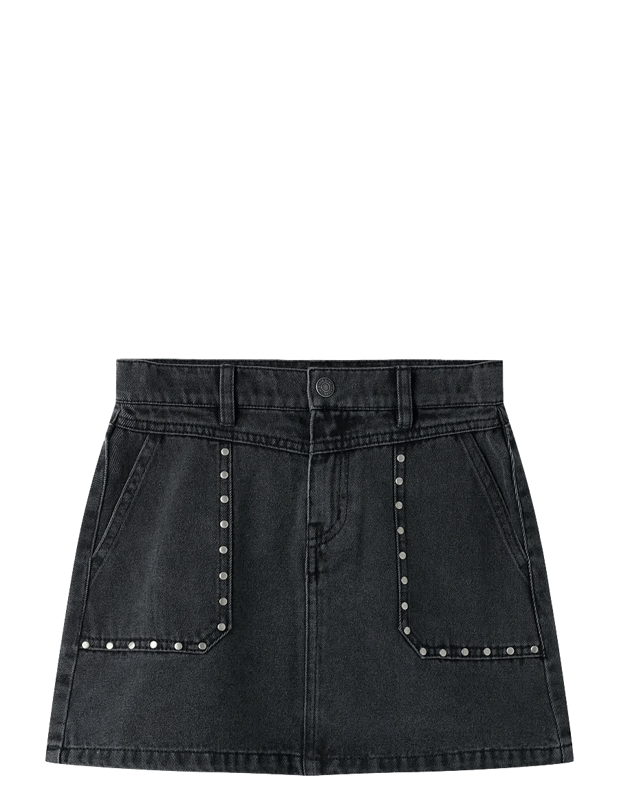 name it - NKFFINE DECOR DNM SKIRT 4404-BS - dark grey denim - 0