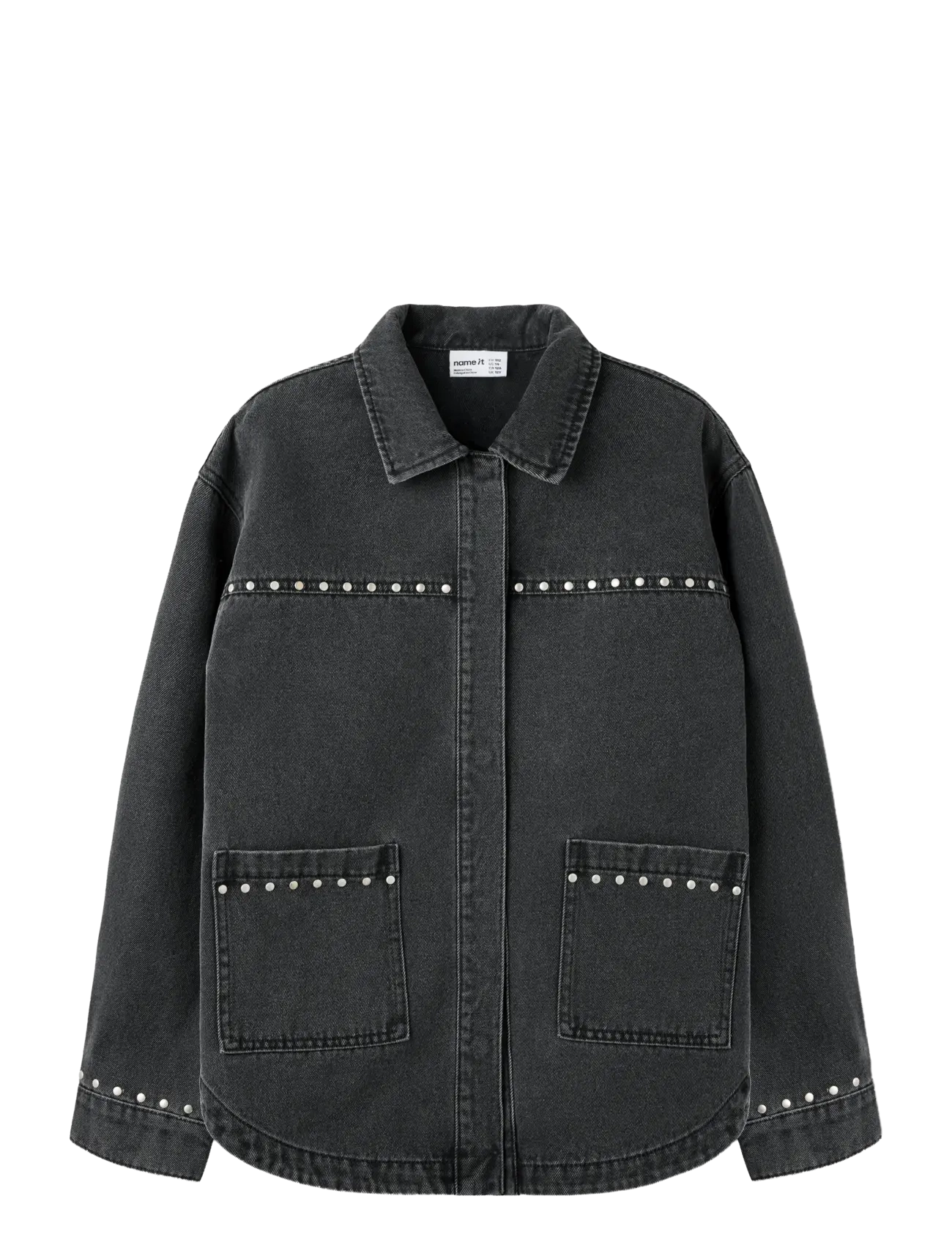 name it NKFFINE DNM DECOR JACKET 4404-BS - Teksa ja velvet - DARK GREY DENIM / grey