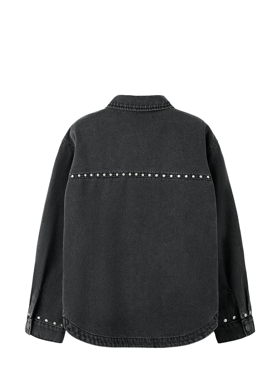 name it - NKFFINE DNM DECOR JACKET 4404-BS - jeansjacken - dark grey denim - 1