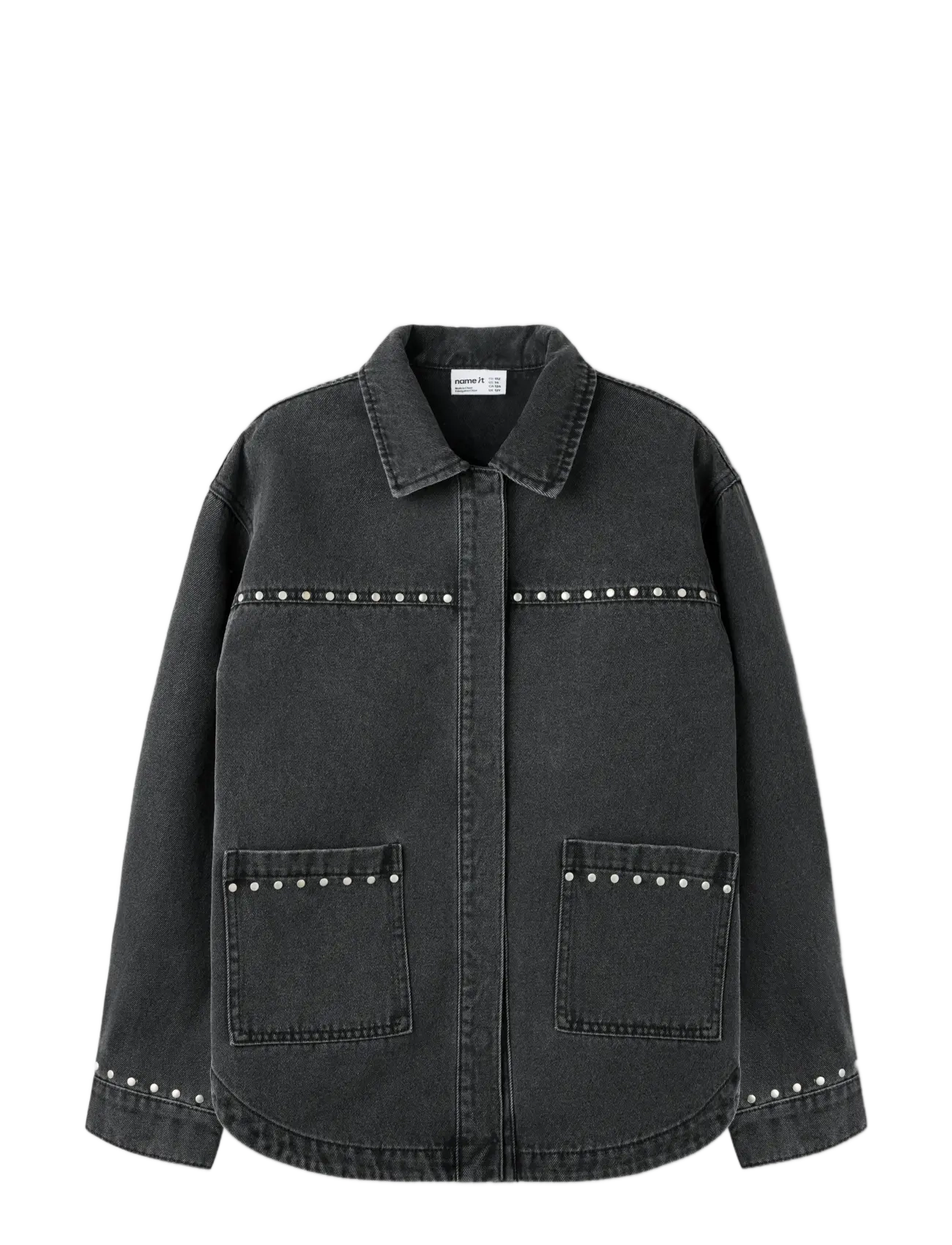 name it - NKFFINE DNM DECOR JACKET 4404-BS - denim jackets - dark grey denim - 2
