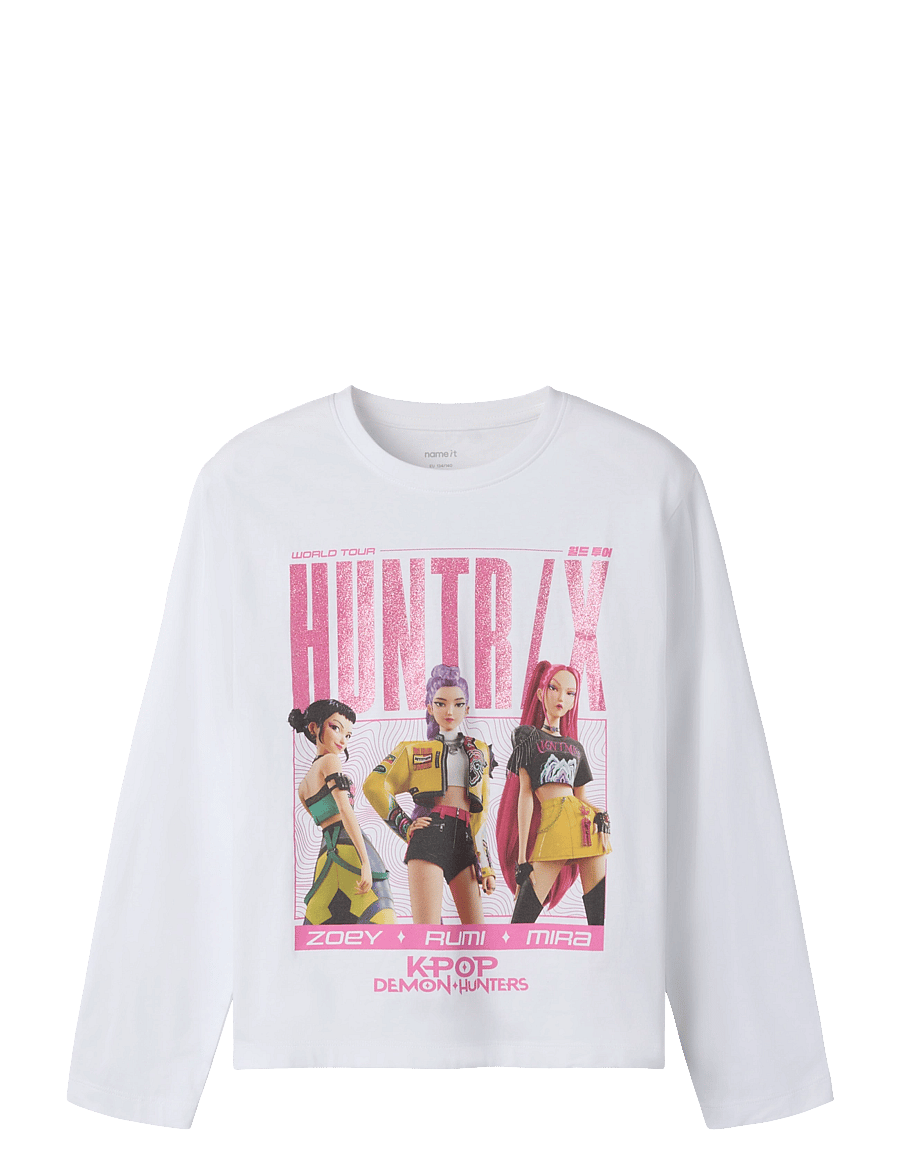 name it - NKFARIS KPOP LS NREG TOP BOX LNOOS SKY - långärmade t-shirts - bright white - 0