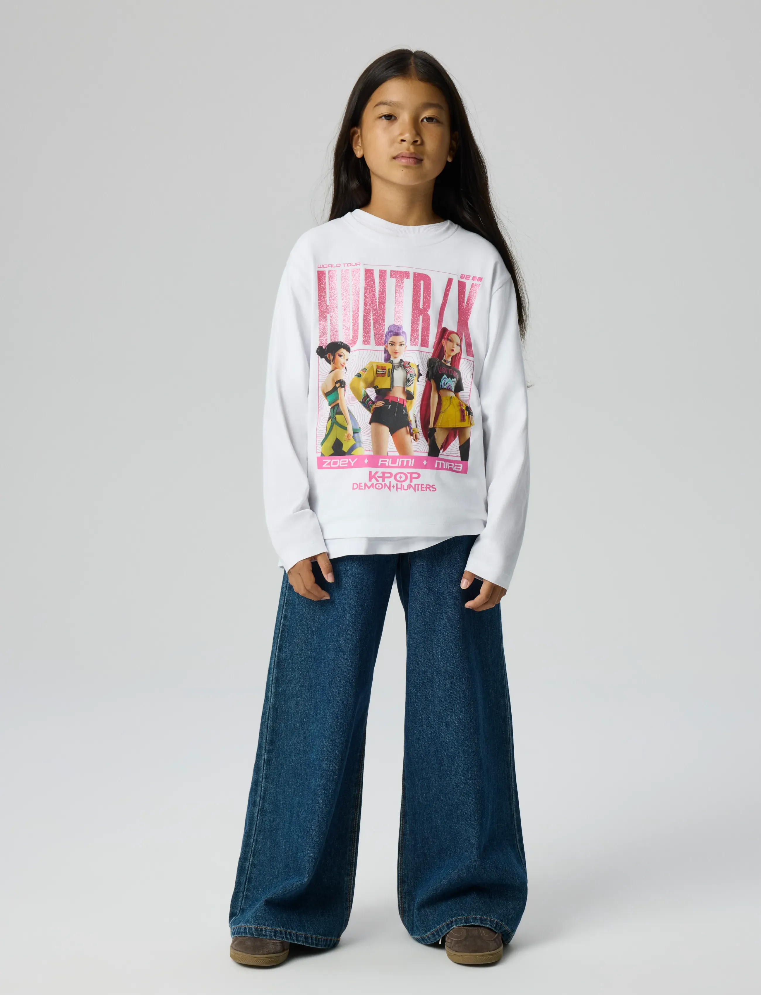 name it - NKFARIS KPOP LS NREG TOP BOX LNOOS SKY - långärmade t-shirts - bright white - 2