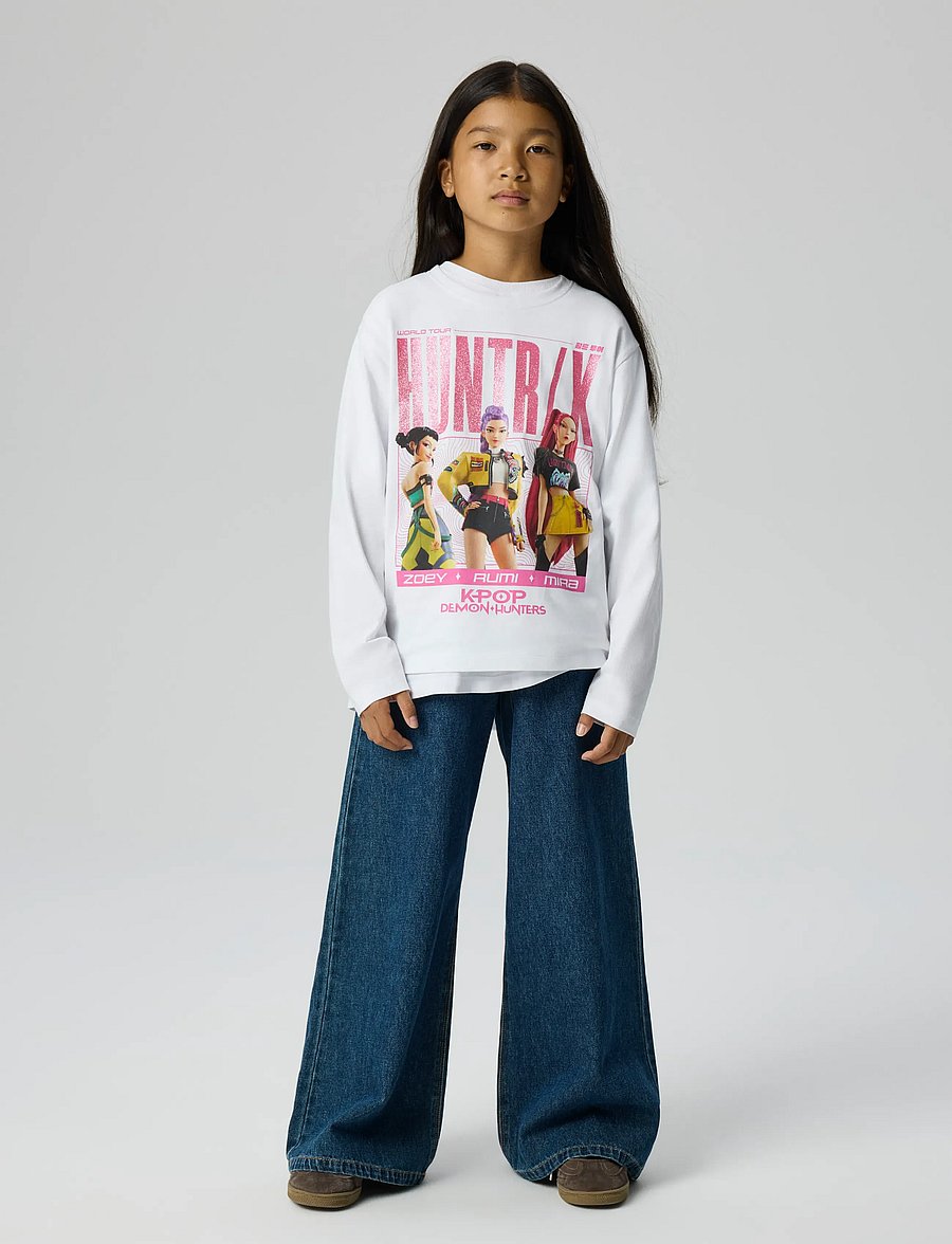 name it - NKFARIS KPOP LS NREG TOP BOX LNOOS SKY - långärmade t-shirts - bright white - 2