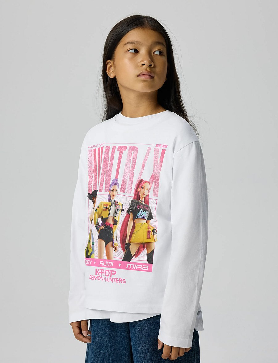 name it - NKFARIS KPOP LS NREG TOP BOX LNOOS SKY - långärmade t-shirts - bright white - 3