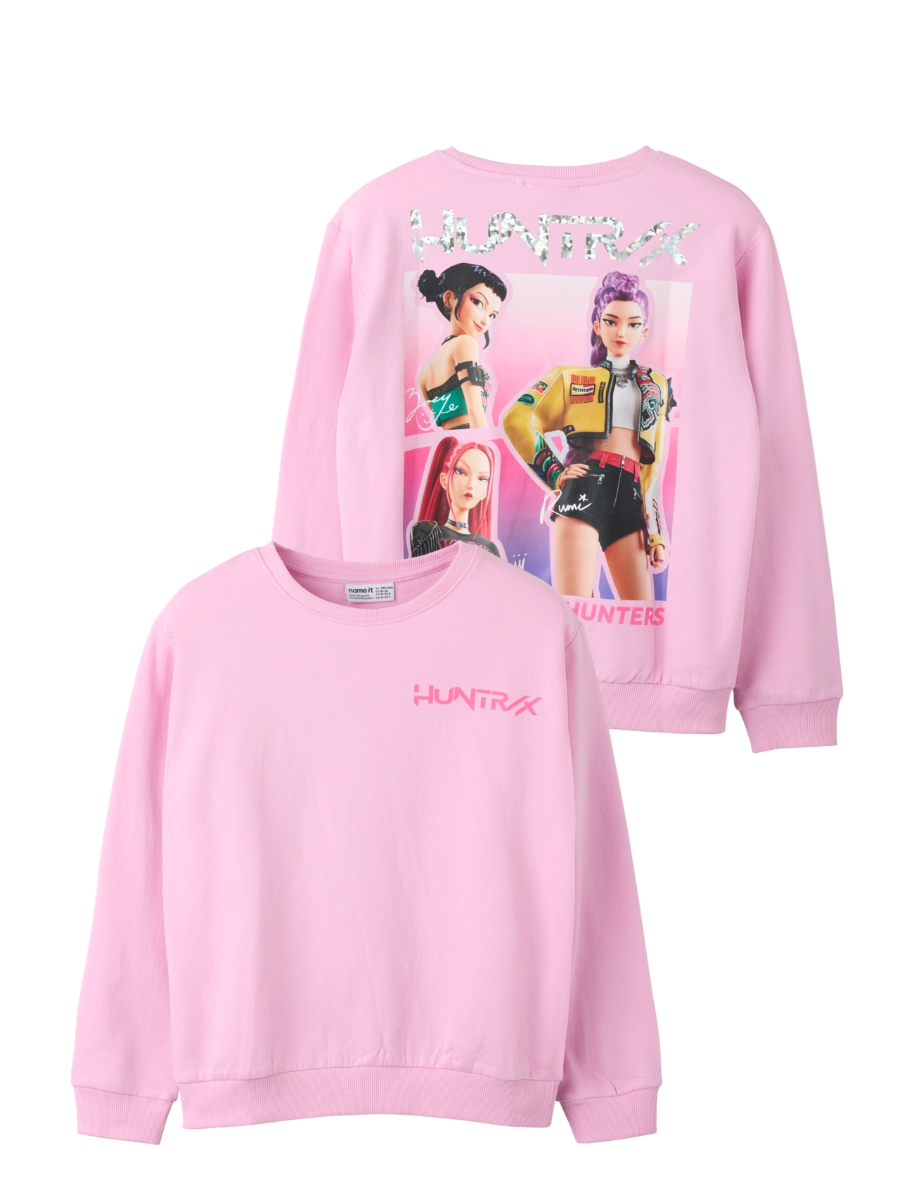 name it NKFADA KPOP NREG SWEAT BRU LNOOS SKY - Sweatshirts & Hættetrøjer - FULL BLOOMING PINK / pink/rose