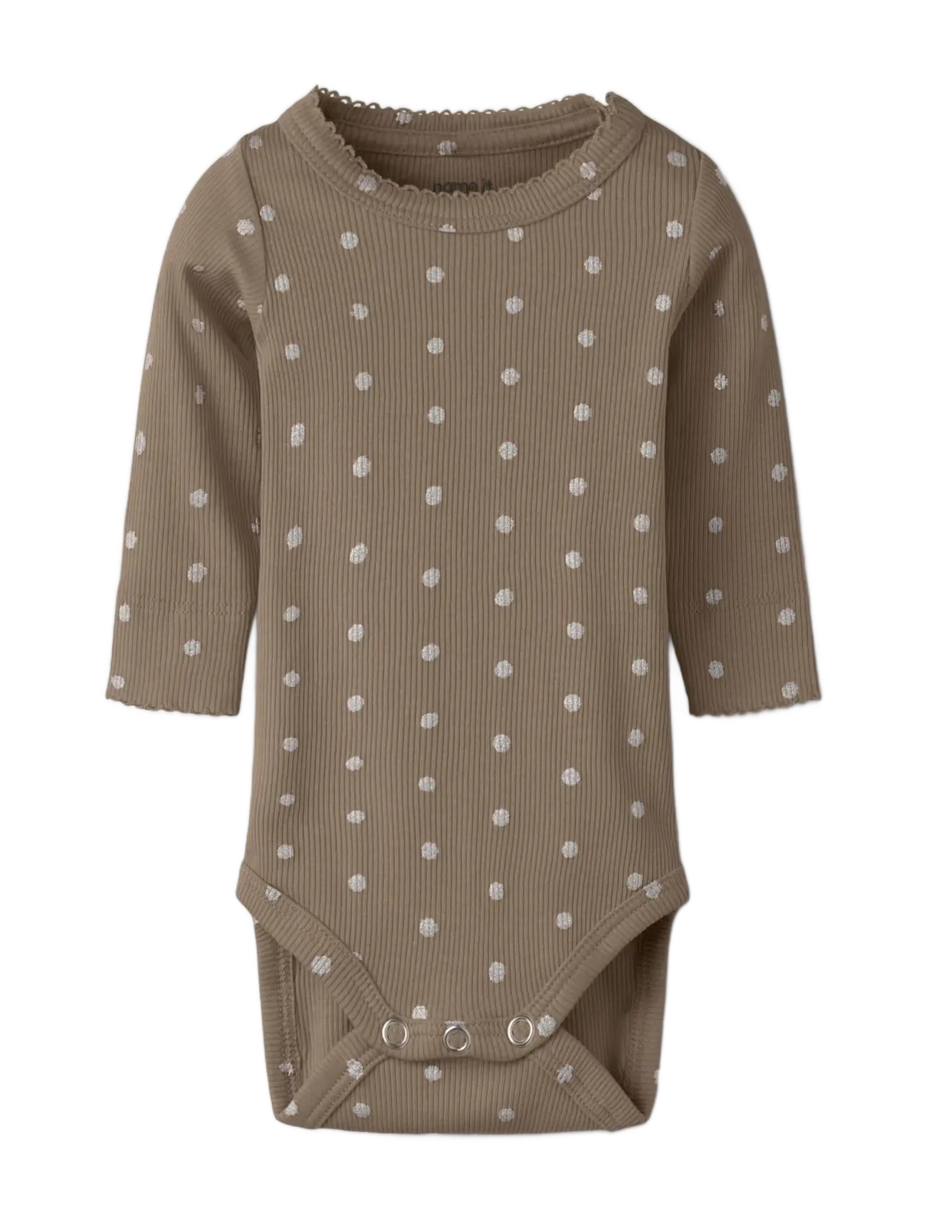 name it NBFLONA LS XSL BODY - Långärmade bodies - TAUPE GRAY / brown