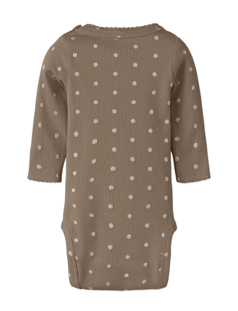 name it - NBFLONA LS XSL BODY - långärmade bodies - taupe gray - 1