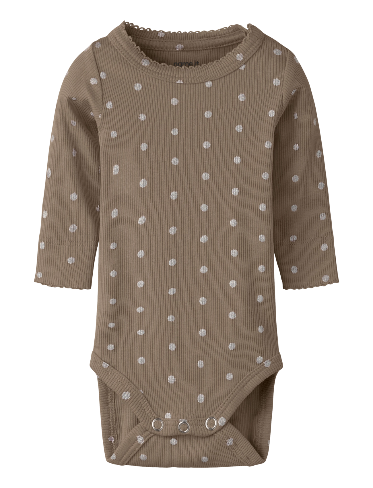 name it - NBFLONA LS XSL BODY - långärmade bodies - taupe gray - 2