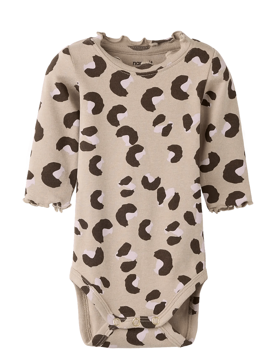 name it - NBFLANA LS XSL BODY - langärmelige bodys - goat - 0