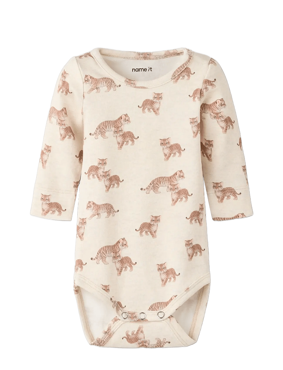 name it - NBMLORENS LS XSL BODY - långärmade bodies - peyote melange - 0