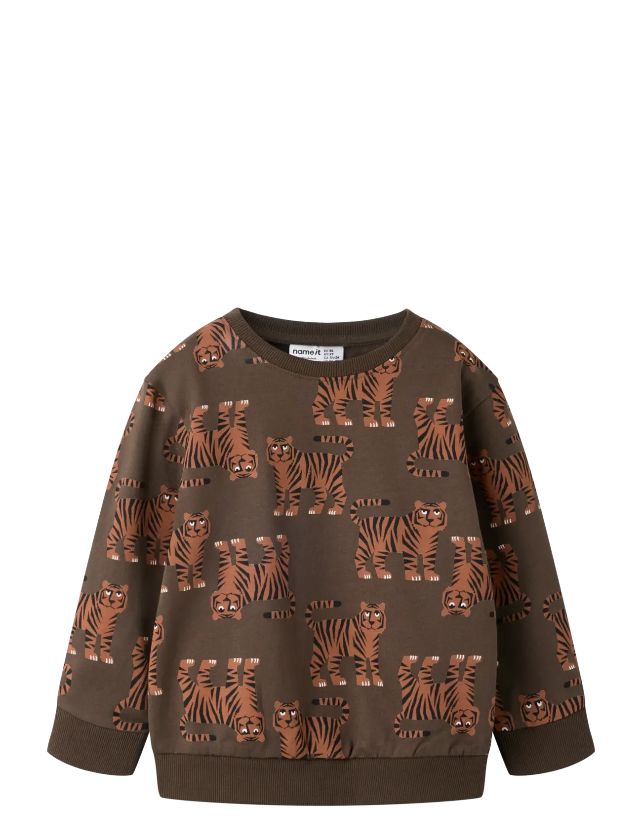 name it NMMLARSON LS NREG SWE BRU - Sweatshirts - CHOCOLATE BROWN / brown