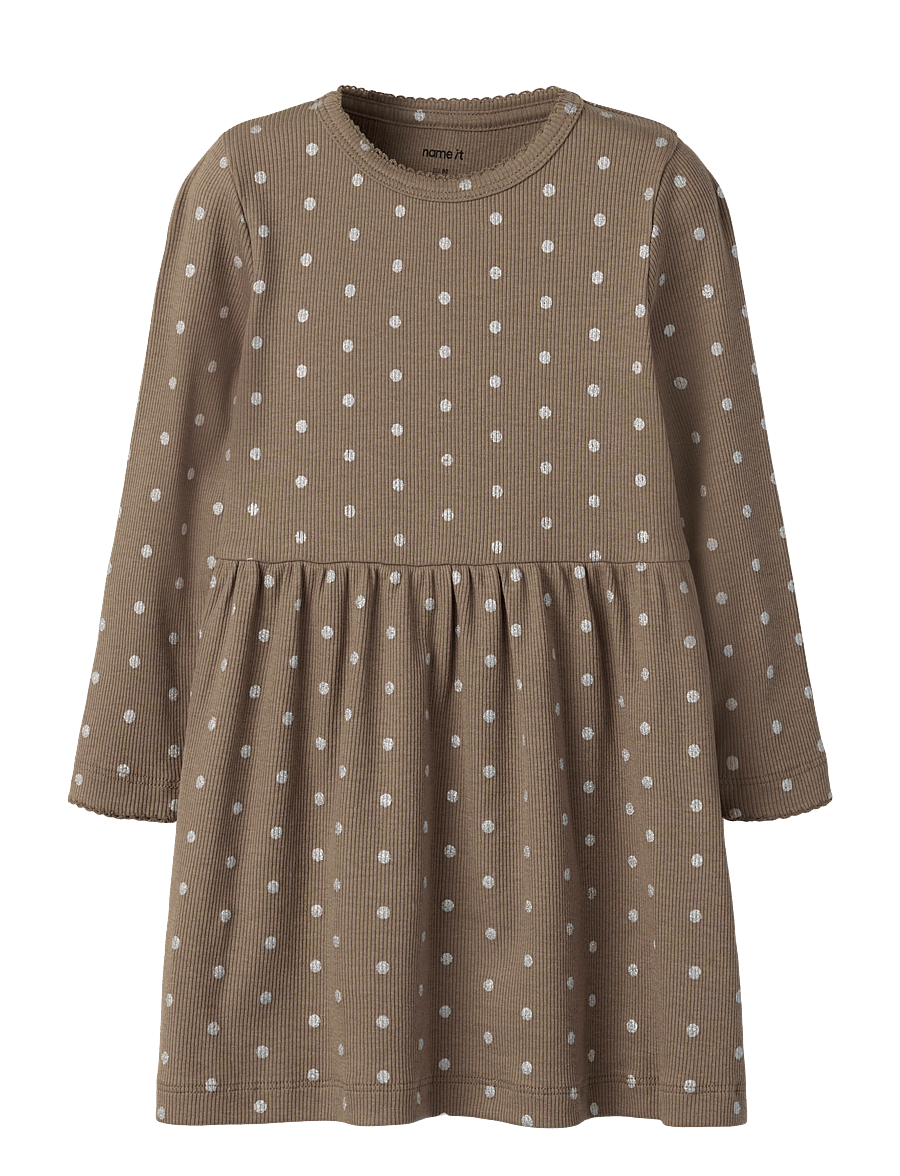 name it - NMFLONA LS DRESS - taupe gray - 0